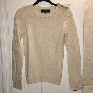 C Wonder Cream Sweater with Gold buttons